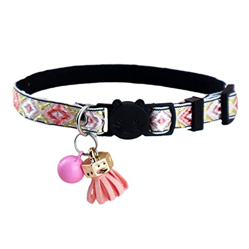 Exquisites Muster des Pet Neck Circle Zeigen Sie EIN einzigartiges charmanfangsgerechtigeres Anti-Suffocation Pet Catar Cat Halskette Gurt Pet Accessoire Rosa von Roadoor