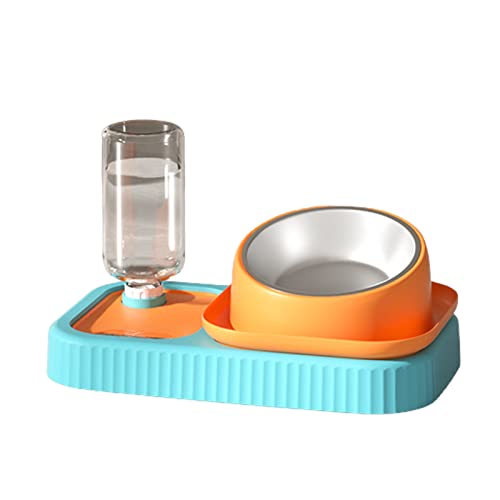 Futter- oder Wasserspender für Hunde und Katzen, Haustierspender Trockenfutter Futterspender aus stabilem Kunststoff, transparenter Tank, (blau) von Roadoor