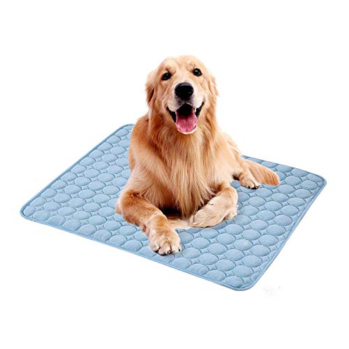 Haustierdecke Bett Pad Hundedecke Matte Sommer Haustier Hund Katze Selbstkühlende Matte Wärme Relief Mesh Bett Schlafkissen Pad für Hunde Katzen Blau L von Roadoor