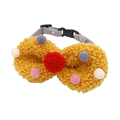 Hunde Halsband Pom Poms Mild für die Haut einstellbar Kitten Dogs Festival Dekor Halsband kompatibel mit Allen Jahreszeiten Gelb m von Roadoor