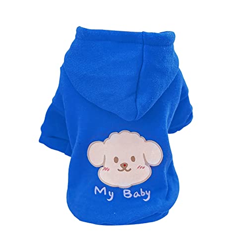 Hundemantel mit Kapuze weich bequem waschbar für kleine Hunde & mittelgroße Hunde Hund Wintermantel mit Beinen eng anliegende Polyester Hundejacken für kleine Hunde Blau XL von Roadoor