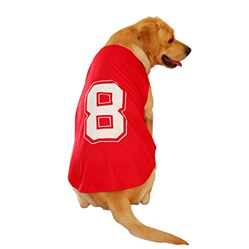 Hundeshirt Bequemer Waschbarer Pullover Hund Streetwear Haustier Sport Shirt für Sommer Outdoor Rot XL von Roadoor