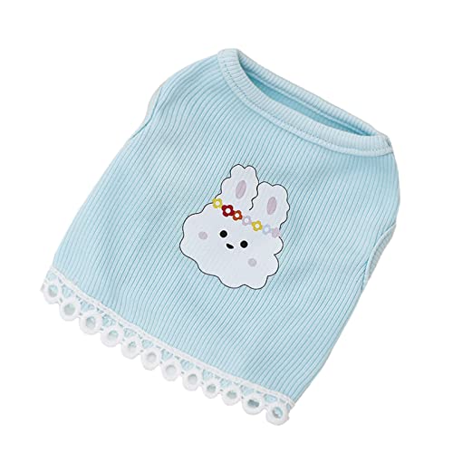 Pet Tops Cool All Match Universal Cute Cartoon Design Pet Tops for Daily Life Blue L von Roadoor