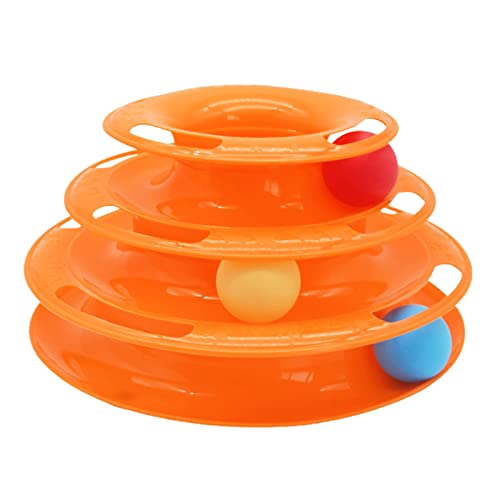 Roadoor Cat Plate Toy Creative Relieve Langeweile Übung Katzen Kätzchen Play Plate Bälle Interaktives Spielzeug für Kitty Orange von Roadoor