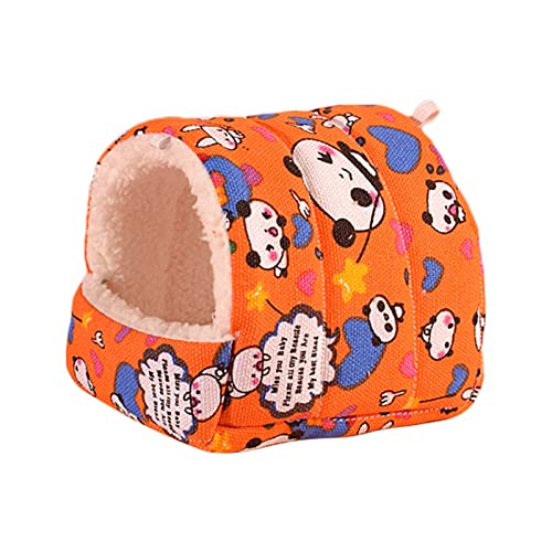 Roadoor Guinea Pigs Bett Schöne Print Plüsch Futter Haustier Bett Mini Hamster Schlafhaustierkompatibel mit Chinchilla Orange L von Roadoor