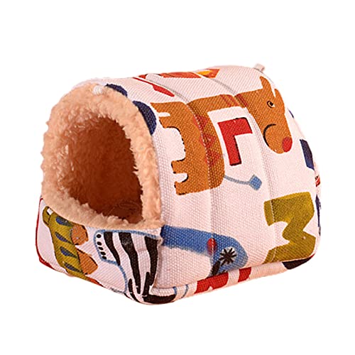 Roadoor Guinea Pigs Bett Schöne Print Plüsch Futter Haustier Bett Mini Hamster Schlafhaustierkompatibel mit Chinchilla Weiß S von Roadoor