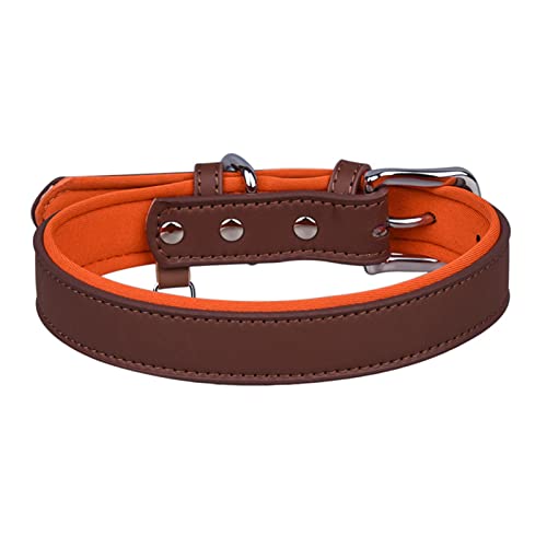 Roadoor Hundehalsband, Mikrofaser, Kunstleder, verstellbar, bequem, flexibel, Braun von Roadoor