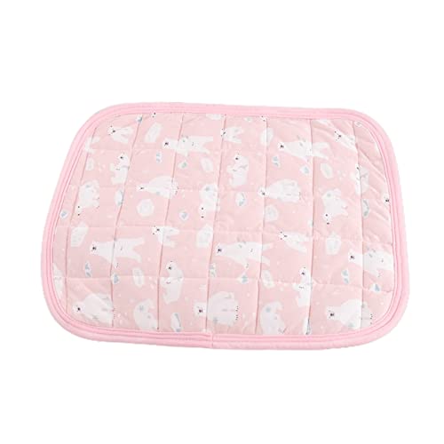 Roadoor Hundekatze Kühlbett für Sommer, geeignet für kleine mittelgroße Haustiere, weiches Kühltierkissen für den Sommer Hell-Pink XL von Roadoor