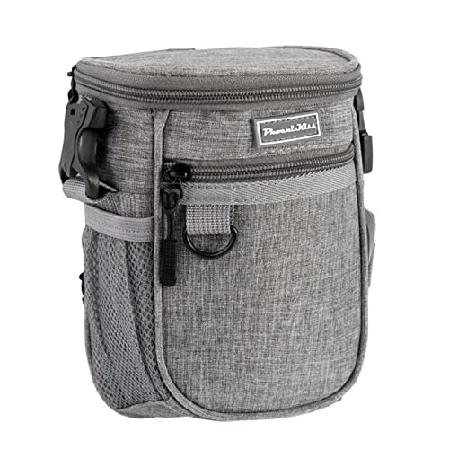 Roadoor Integrierte Kunststoff-Skelett-Tasche, tragbare Haustier-Leckerli-Tasche mit verstellbarem Gürtel, ideal zum Tragen von Dingen, Training, Spazierengehen, im Freien (hellgrau) von Roadoor