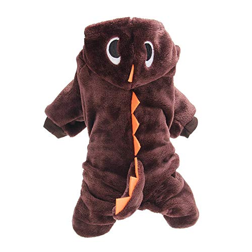 Roadoor Mäntel für Hunde Winterkleidung Haustier Hund Jacke Welpen Warm Pullover Kühlmantel Halloween Haustiere Hund Welpen Hoodie Kleidung Niedliche Dinosaurier Party Cosplay Kostüm Dunkelgrün Xs. von Roadoor