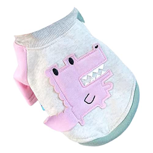 Roadoor Pet Clothes Cartoon Muster Atmungsaktiv Waschbar Haustier Hund Cartoon Bedruckt Winter Sweatshirt für den täglichen Gebrauch Rosa S von Roadoor