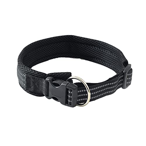 Roadoor Reflektierendes Halsband, langlebig, waschbar, Hundehalsband, Haustier-Traktionswerkzeug, Schwarz, S von Roadoor