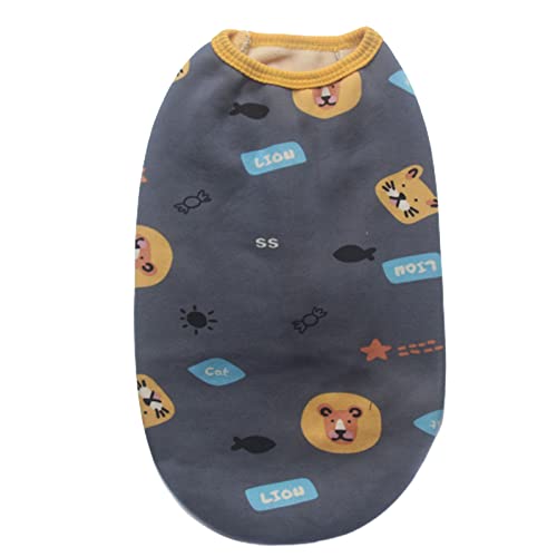 Roadoor Welpen kostüm Atmungsaktiv lang anhaltende mittlere Hunde Katzen Warm Print Ärmelloser Pullover für Reisen Dunkelgrau XL von Roadoor