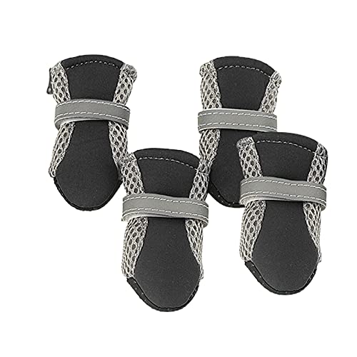 Schneeschuhe für Hunde, Pfotenabdrücke, Hundestiefel, Hundeschuhe, magischer Aufkleberverschluss, atmungsaktiver Stoff, rutschfest, Welpen-Stiefel für Outdoor-Welpenschuhe, hautfreundlich für Haustier - Schwarz L von Roadoor