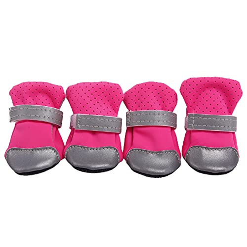 Schneeschuhe für Hunde, Pfotenabdrücke, reflektierend, für Welpen, Zwergspitze, Teddy, Bichon, weiche Sohle, Rosa 02 von Roadoor