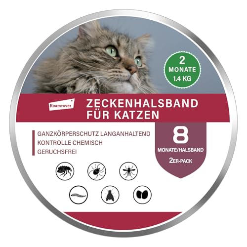 2er-Pack Flohhalsband & Zeckenhalsband für Katzen, Mit Natürlichen ätherischen Ölen, Qasserdicht & Verstellbar, Für Kätzchen ab 8 Wochen, Sicher & Chemiefrei 2er-Pack Flohhalsband & Zeckenhalsband für Katzen, Mit Natürlichen ätherischen Ölen, Qasserdicht & Verstellbar, Für Kätzchen ab 8 Wochen, Sicher & Chemiefrei von RoamRover