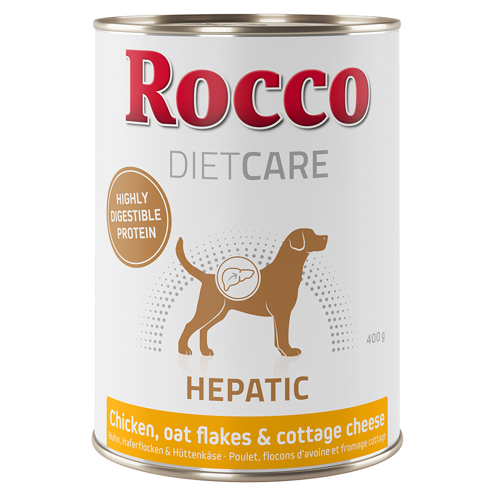 10 % Rabatt! Rocco Diet Care 6 x 400 g Hepatic Huhn mit Haferflocken & Hüttenkäse 400g von Rocco Diet Care