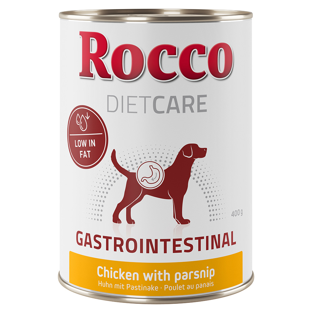 10 % Rabatt! Rocco Diet Care Nassfutter 6 x 400 g oder Trockenfutter 1 kg  Nassfutter: Gastro Intestinal Huhn mit Pastinake 400 g von Rocco Diet Care