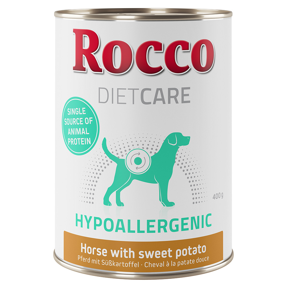 10 % Rabatt! Rocco Diet Care Nassfutter 6 x 400 g und Trockenfutter 1 kg  Nassfutter: Hypoallergen Pferd 400 g von Rocco Diet Care