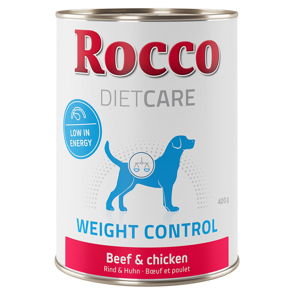 10 % Rabatt! Rocco Diet Care Nassfutter 6 x 400 g und Trockenfutter 1 kg  Nassfutter: Weight Control Rind & Huhn 400 g von Rocco Diet Care