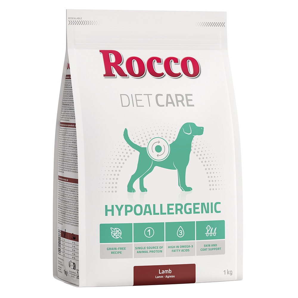 Rocco Diet Care Nassfutter Beutel 6 x 300g oder Trockenfutter 1 kg zum Probierpreis! Trockenfutter: Hypoallergenic Lamm 1 kg von Rocco Diet Care