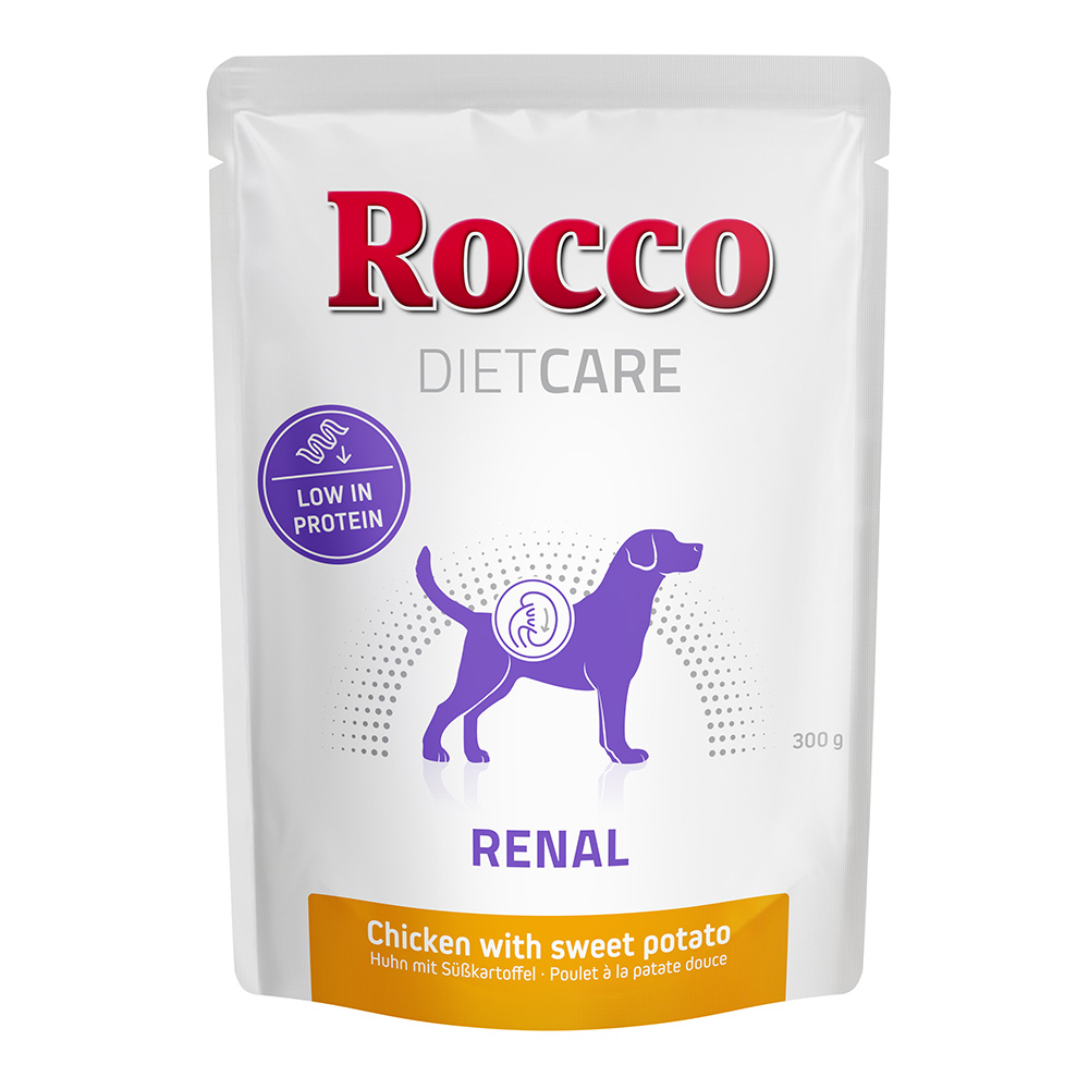 Rocco Diet Care Nassfutter Beutel 6 x 300g zum Probierpreis! Nassfutter: Renal Huhn mit Süßkartoffel 300g - Pouch von Rocco Diet Care