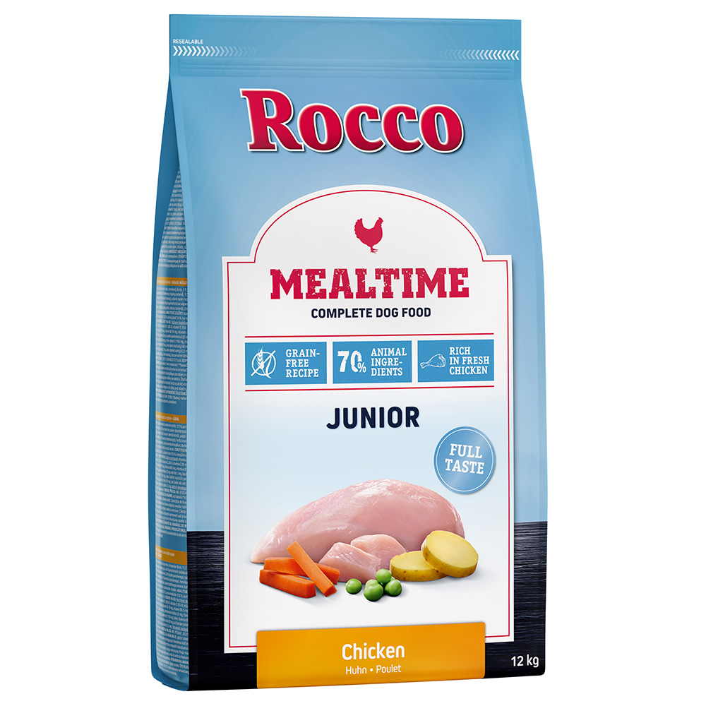 10 + 2 gratis! 12 kg Rocco Mealtime Trockenfutter - Junior Huhn von Rocco