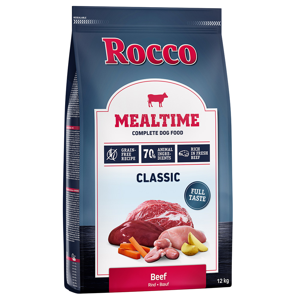 10 + 2 gratis! 12 kg Rocco Mealtime Trockenfutter - Rind von Rocco