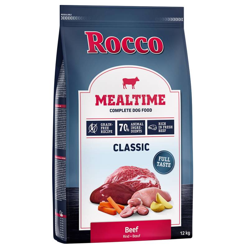 10 + 2 gratis! 12 kg Rocco Mealtime Trockenfutter - Rind von Rocco