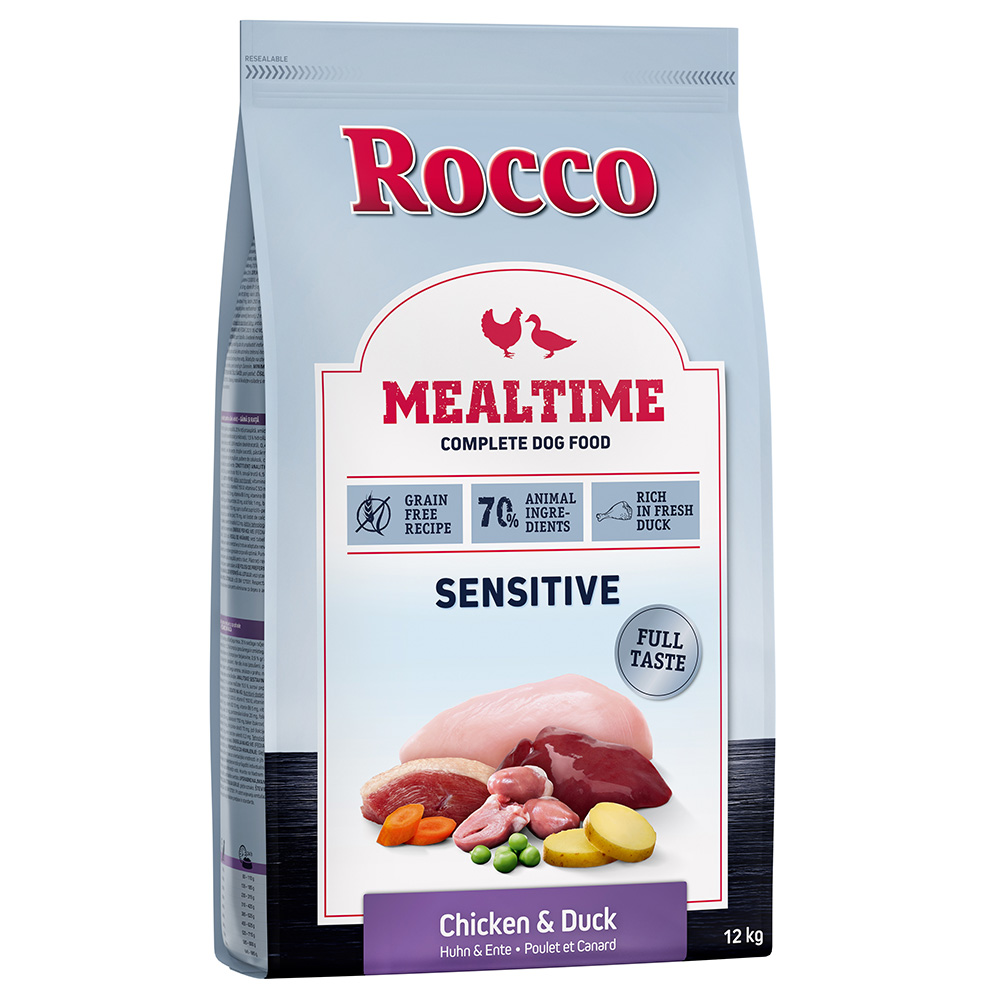 10 + 2 gratis! 12 kg Rocco Mealtime Trockenfutter - Sensitive Huhn & Ente von Rocco