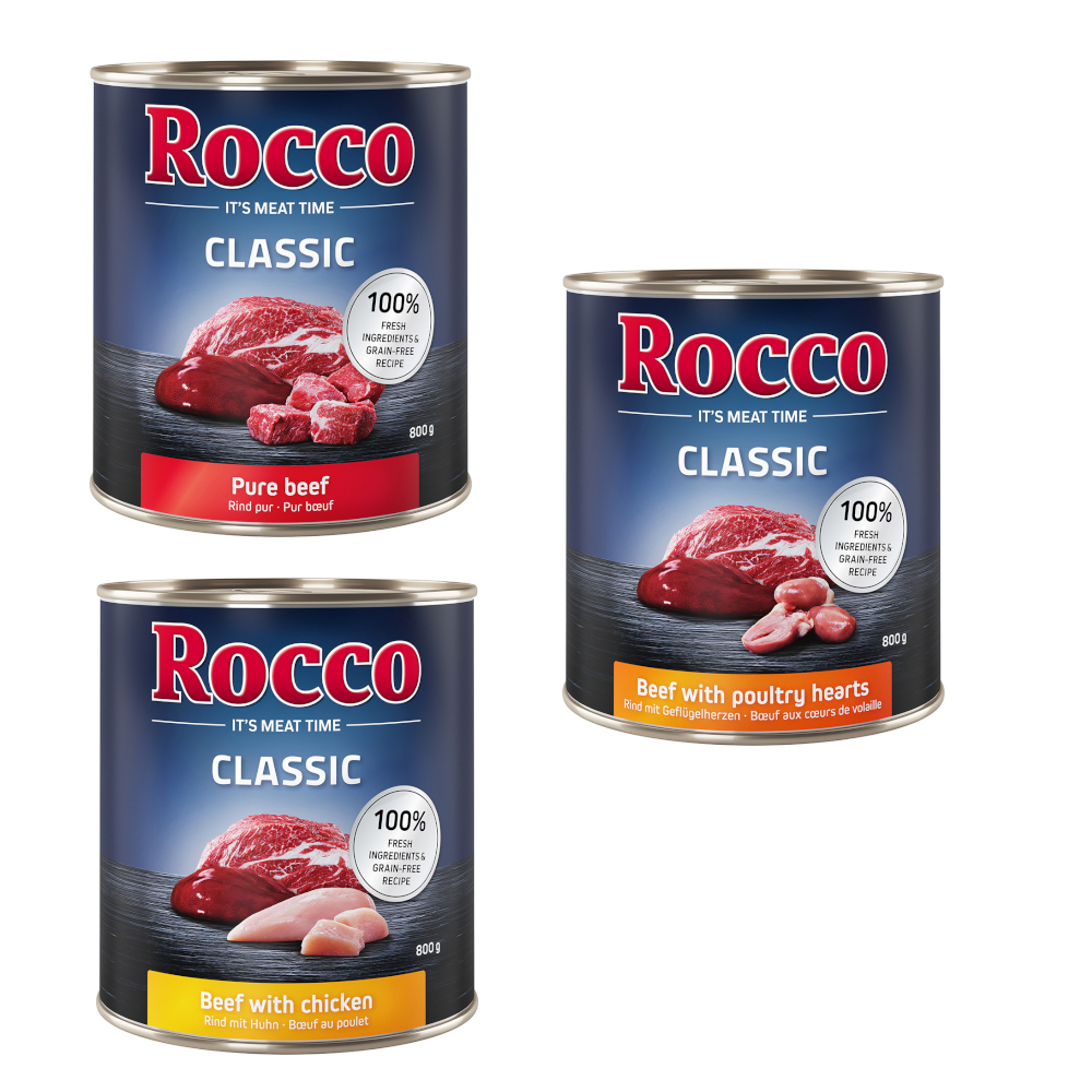 10% Rabatt! Rocco Probiermix 6 x 400 g / 6 x 800 g  6 x 800g: Geflügel-Mix von Rocco