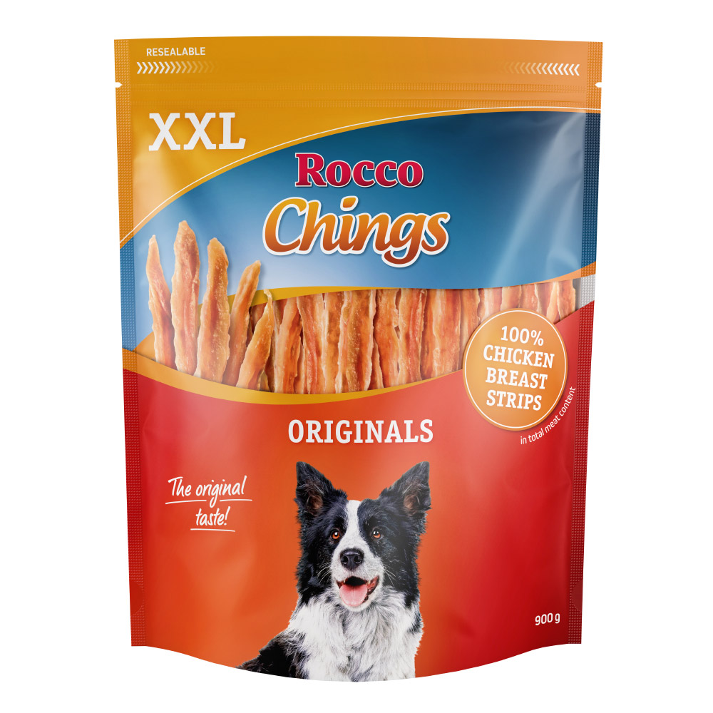 15% Rabatt - Rocco Snacks XXL zum Sonderpreis! - Chings Hühnerbrust in Streifen 900 g von Rocco