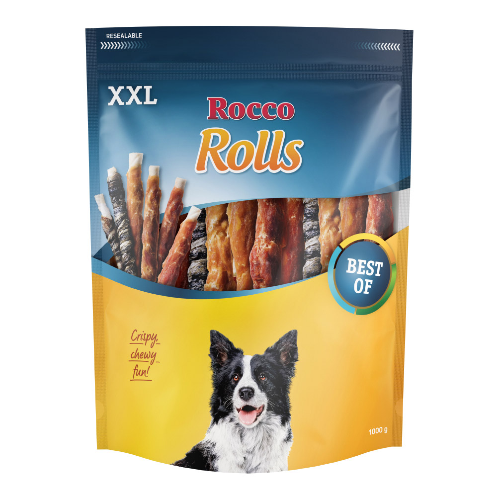 15% Rabatt - Rocco Snacks XXL zum Sonderpreis! - Rolls Mix: Hühnerbrust, Entenbrust, Fisch 1kg von Rocco