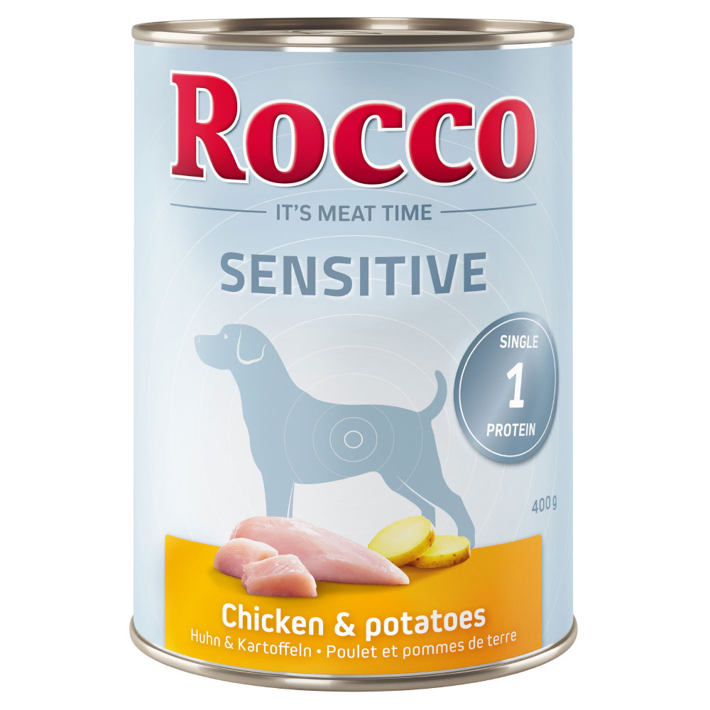 5 + 1 gratis! Rocco Sensitive 6 x 400 g  - Huhn & Kartoffeln von Rocco