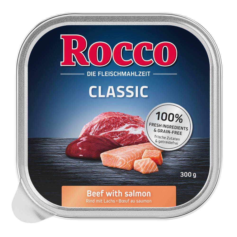 8 + 1 gratis! Rocco Classic oder Menü Schale 9 x 300 g - Classic Rind mit Lachs von Rocco