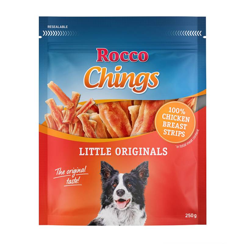 Rocco Chings Little Originals 250 g  - in kurzen Streifen  - Hühnerbrust in kurzen Streifen 4 x 250 g von Rocco