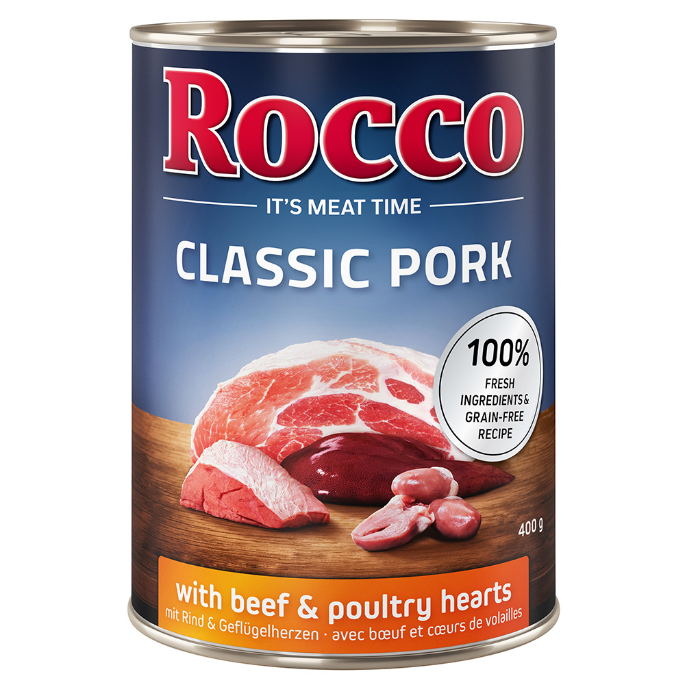 Rocco Classic Pork 6 x 400g Rind & Geflügelherzen von Rocco