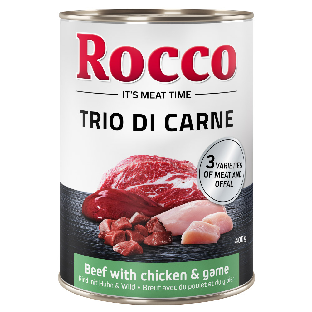 Rocco Classic Trio di Carne - 24 x 400 / 800 g 24 x 400 g: Rind, Huhn & Wild von Rocco