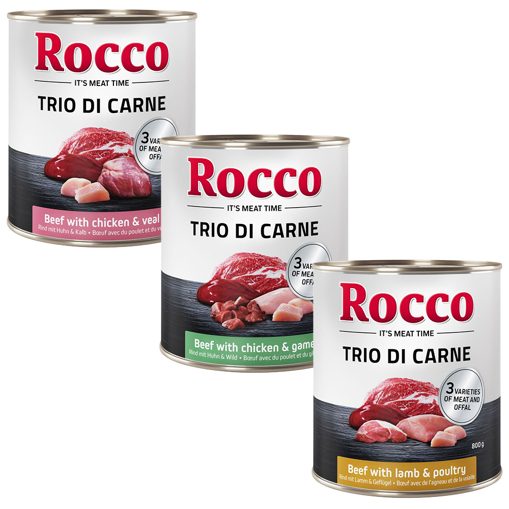 Rocco Classic Trio di Carne - 24 x 400 / 800 g 24 x 800 g: Mixpaket 3 Sorten von Rocco