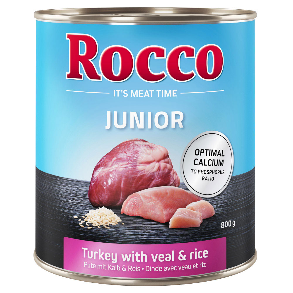 Rocco Junior 6 x 400 / 800 g 6 x 800 g:  Pute mit Kalbsherzen und Reis von Rocco