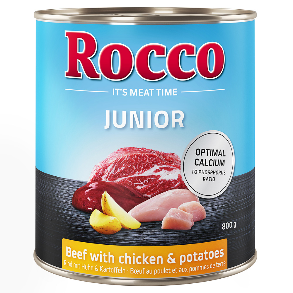 Rocco Junior 6 x 400 / 800 g 6 x 800 g: Rind mit Huhn und Kartoffeln von Rocco