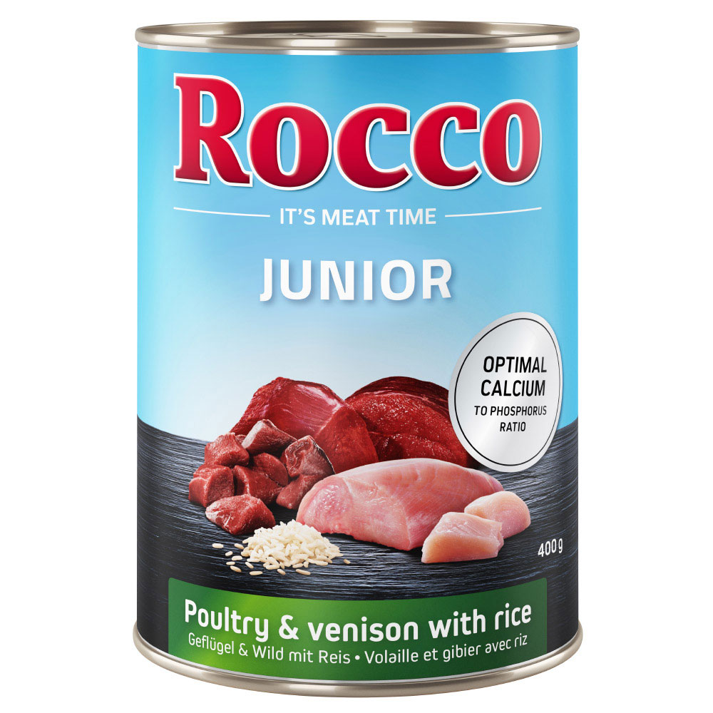 Rocco Junior 6 x 400 / 800 g 6 x 400 g: Geflügel mit Wild und Reis von Rocco