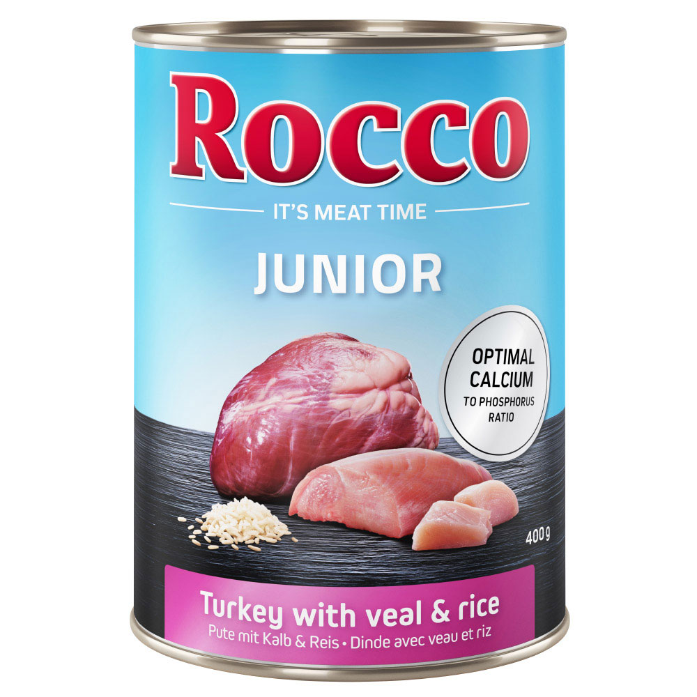 Rocco Junior 6 x 400 / 800 g 6 x 400 g: Pute mit Kalbsherzen und Reis von Rocco