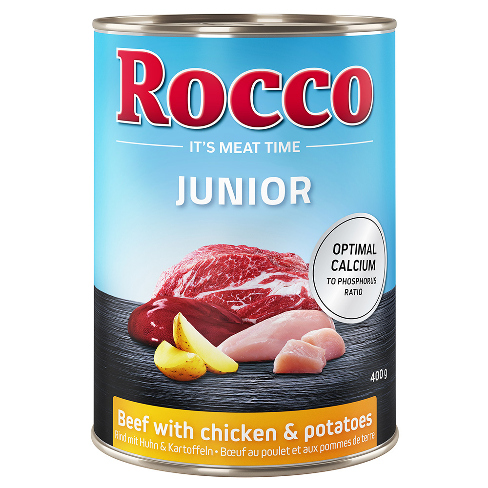 Rocco Junior 6 x 400 / 800 g 6 x 400 g: Rind mit Huhn und Kartoffeln von Rocco