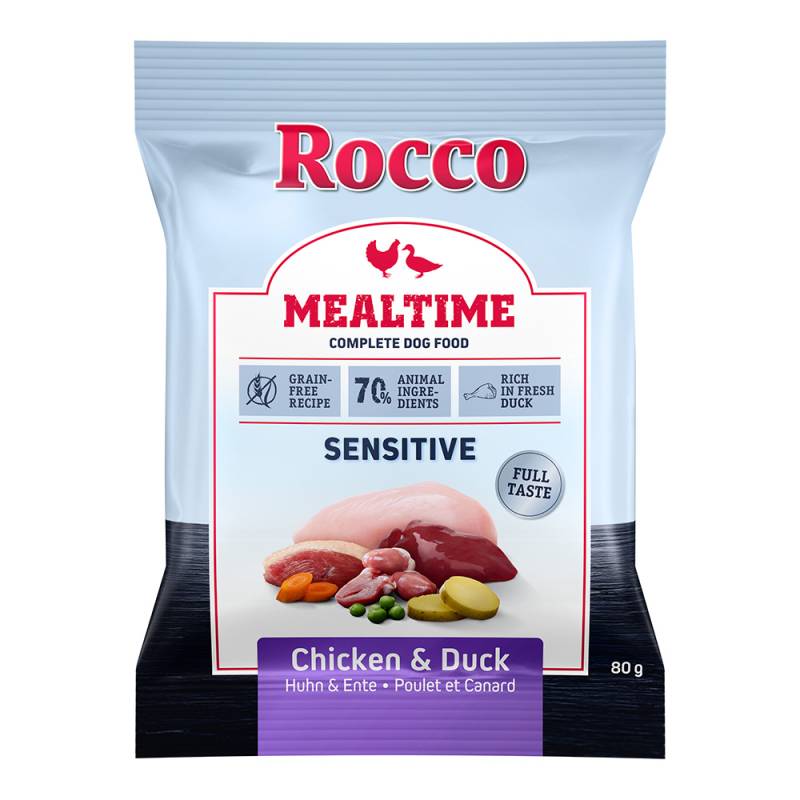 Rocco Mealtime testen! Rocco Mealtime Sensitive Huhn - Ente - 320 g (4 x 80 g) von Rocco