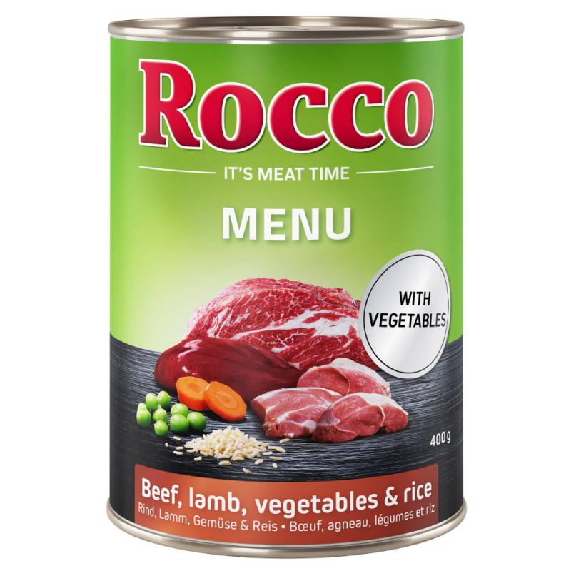 Rocco Menü 6 x 400 g - Rind mit Lamm, Gemüse & Reis von Rocco