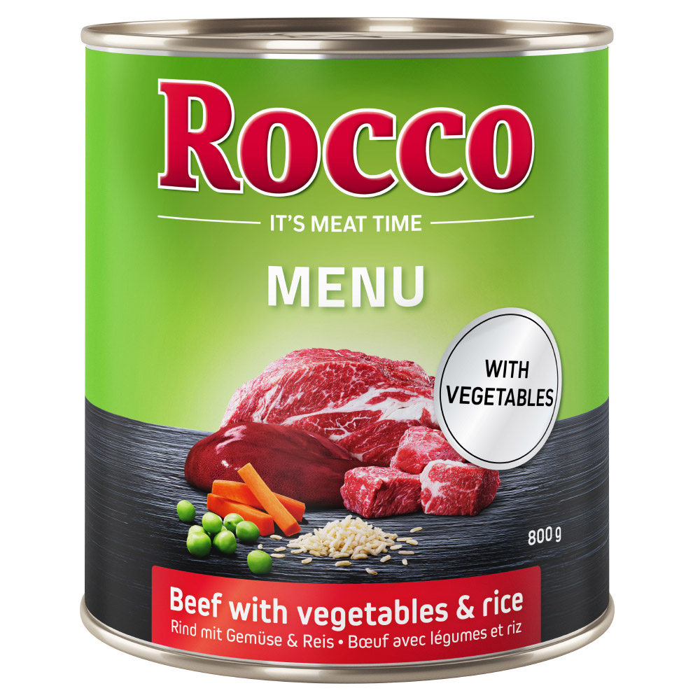 Rocco Menü 6 x 800 g / 400 g - 6 x 800g: Rind, Gemüse & Reis von Rocco