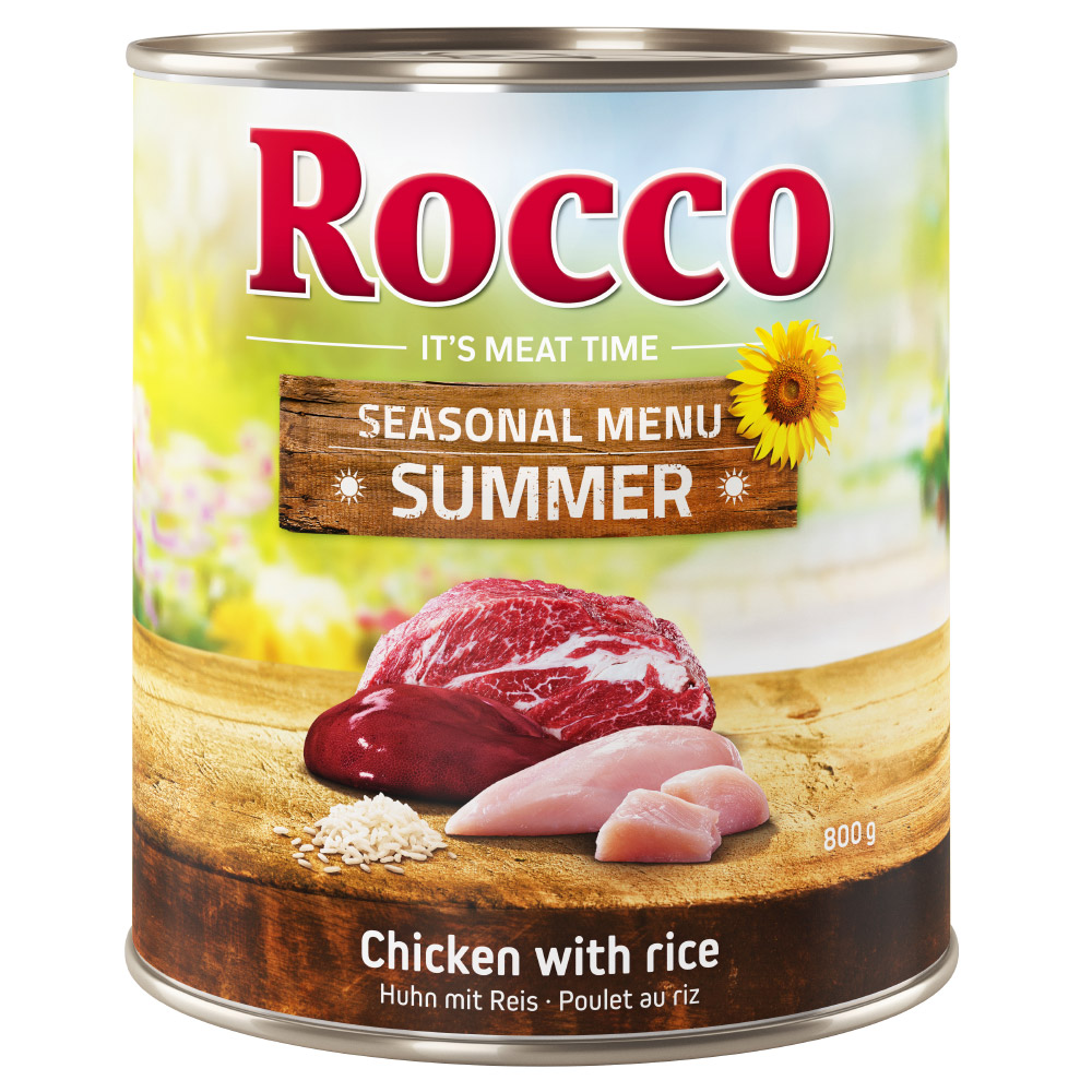 Rocco Sommer-Menü: Rind mit Hühnchen & Reis - 24 x 800 g von Rocco