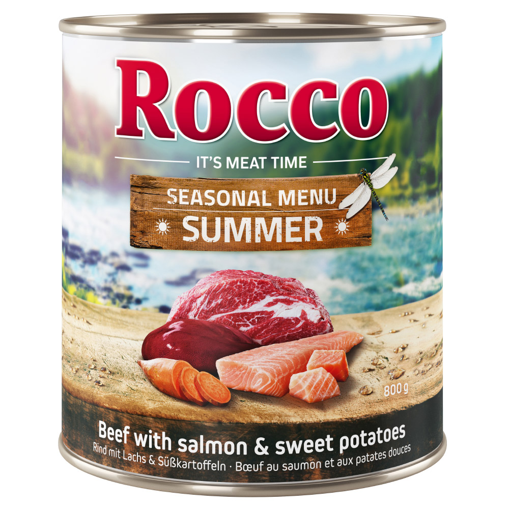 Rocco Sommer-Menü: Sonderausgabe für begrenzte Zeit 6 x 800 g: Rind mit Lachs & Süßkartoffeln von Rocco