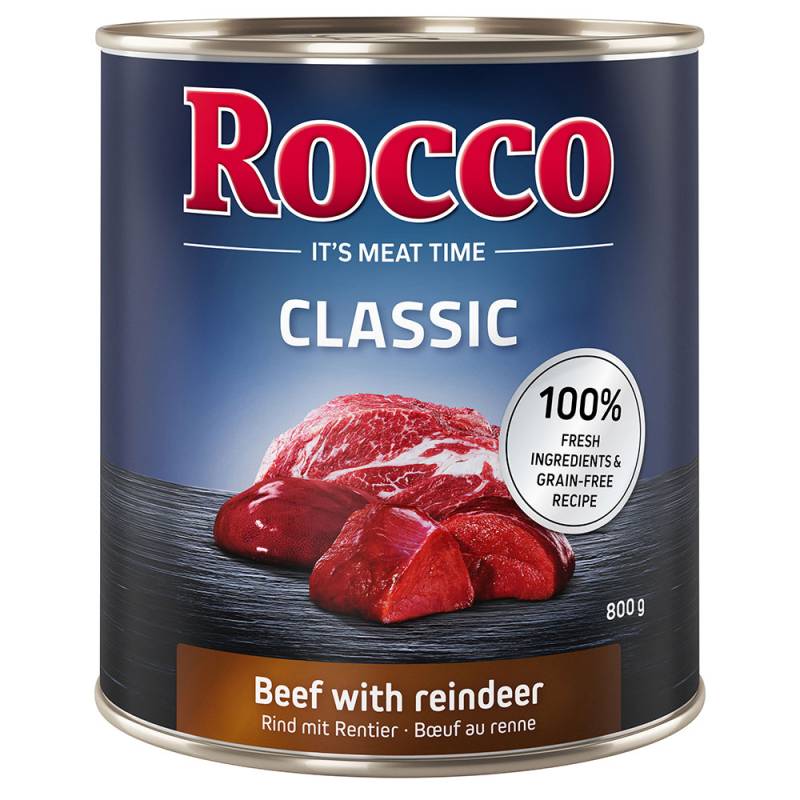 Sonderpreis Rocco Classic 24 x 800 g - je Dose ab 2,20 € ! - Rind mit Rentier von Rocco